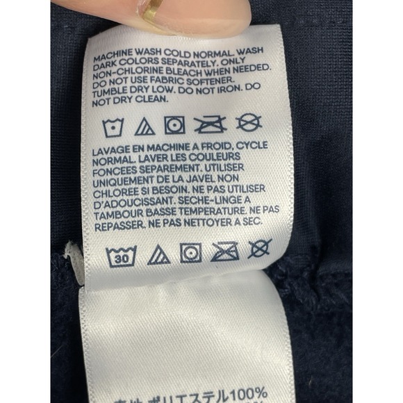 Lands' End Men's Large Fleece Snap Pullover Red Navy Colorblock Oeko-Tex - Picture 6 of 11